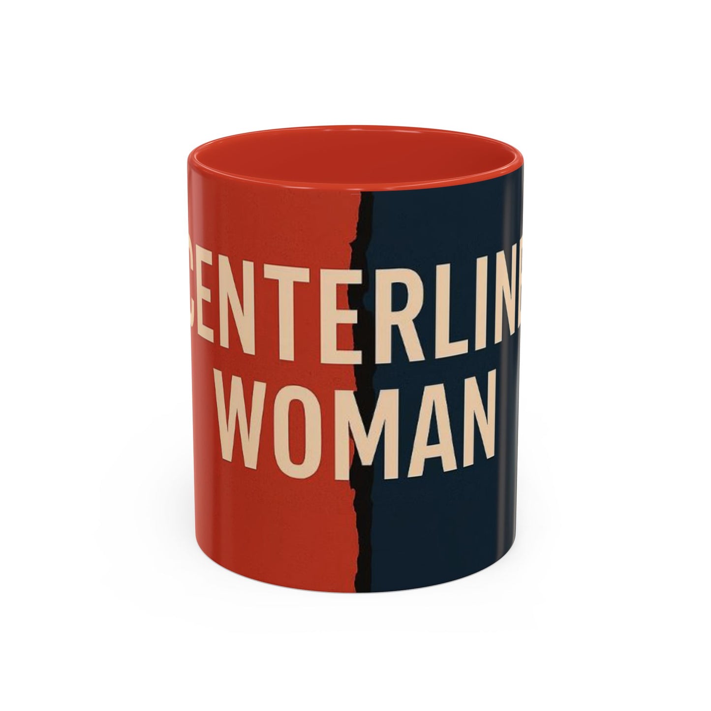 Empowering Accent Coffee Mug - Centering Woman, Inspirational Gift, Home Office Decor, Motivational Kitchenware, Bold Design