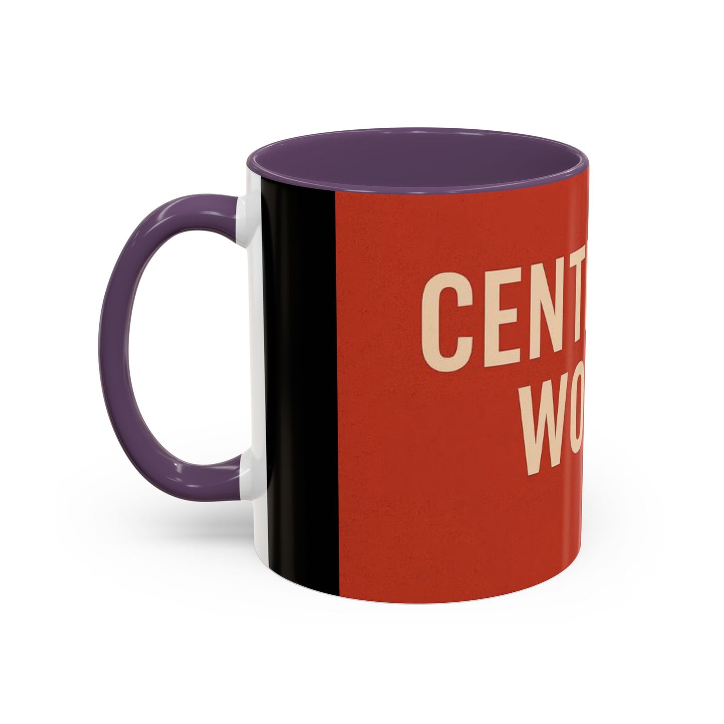 Empowering Accent Coffee Mug - Centering Woman, Inspirational Gift, Home Office Decor, Motivational Kitchenware, Bold Design