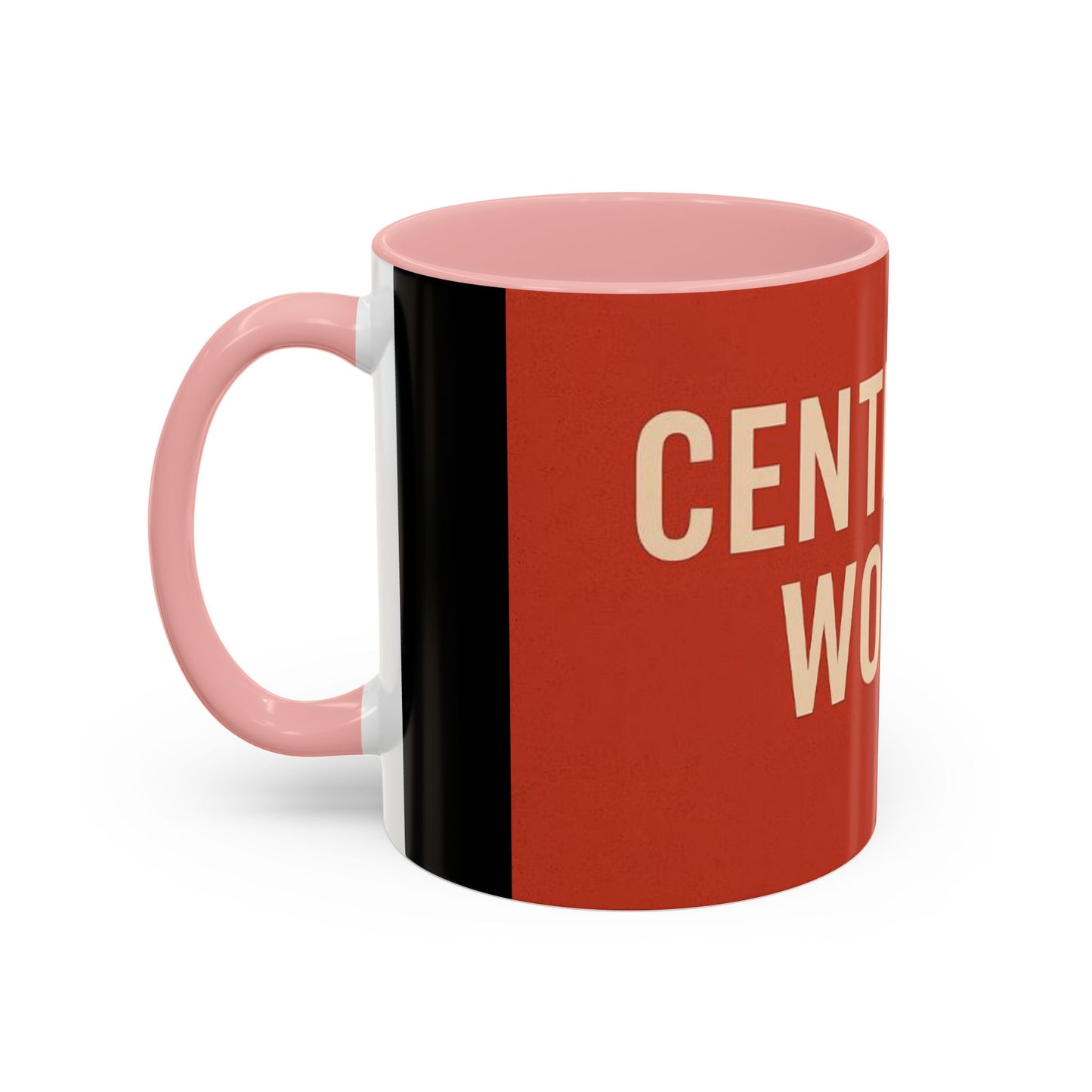 Empowering Accent Coffee Mug - Centering Woman, Inspirational Gift, Home Office Decor, Motivational Kitchenware, Bold Design