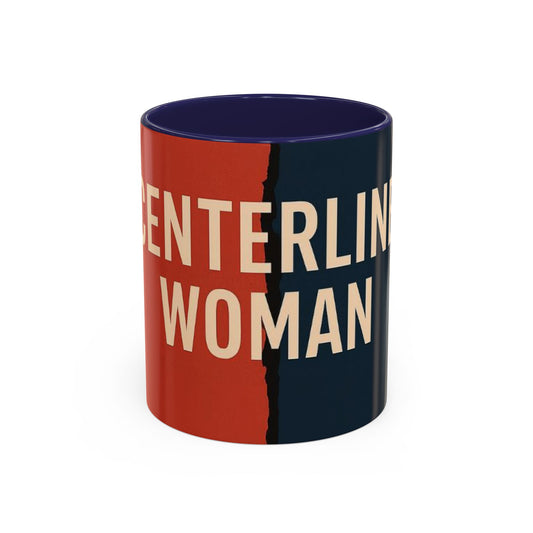 Empowering Accent Coffee Mug - Centering Woman, Inspirational Gift, Home Office Decor, Motivational Kitchenware, Bold Design